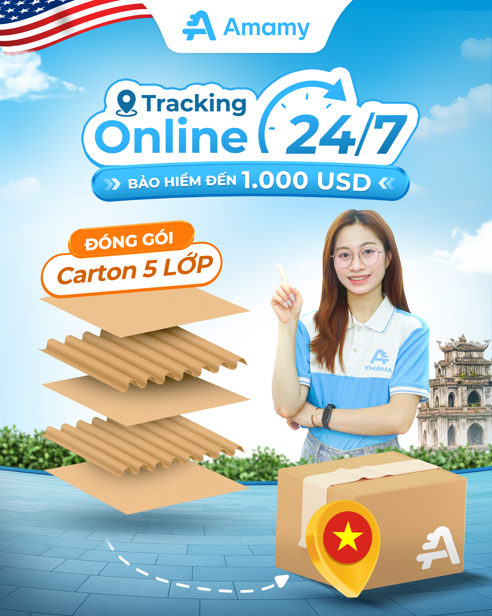 Theo dõi 24/7 – bảo hiểm đến 1.000 USD