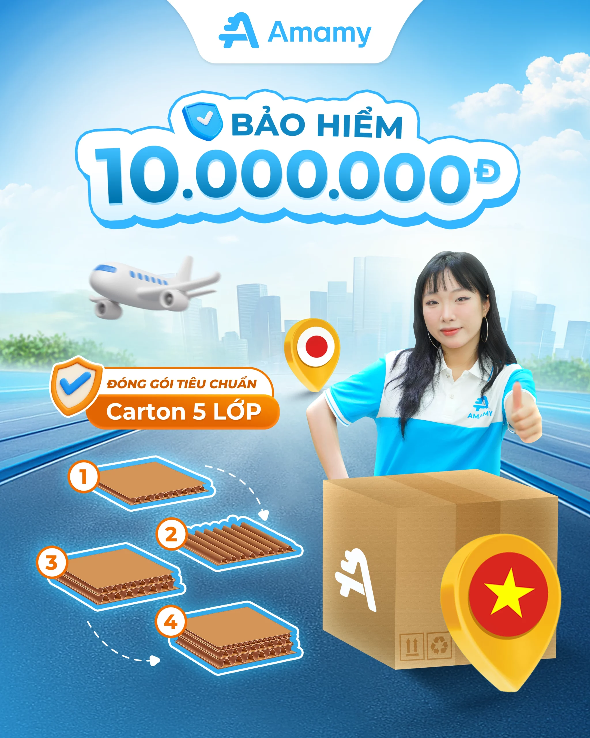 Đóng gói 5 lớp – Bảo hiểm đến 10.000.000đ
